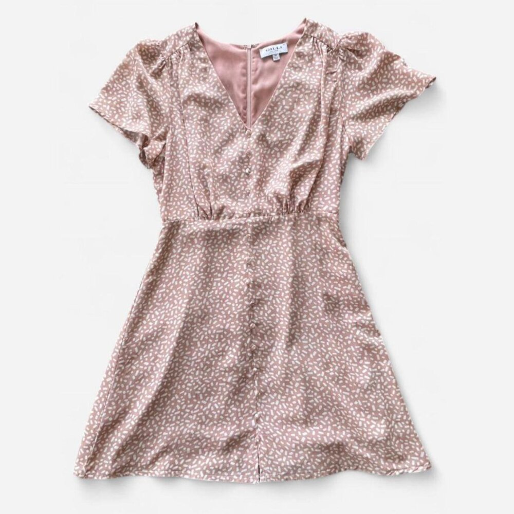 Gilli Pink and White Casual Dress - size M